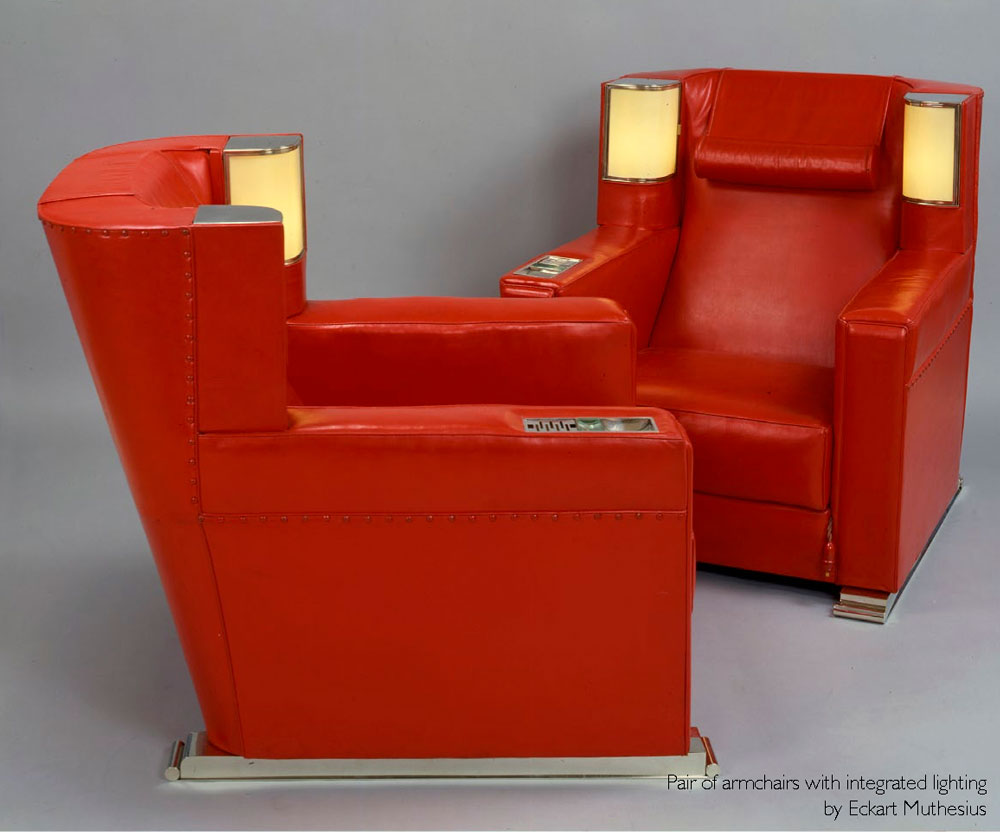 Armchairs with integrated lighting at Manik Bagh Palace