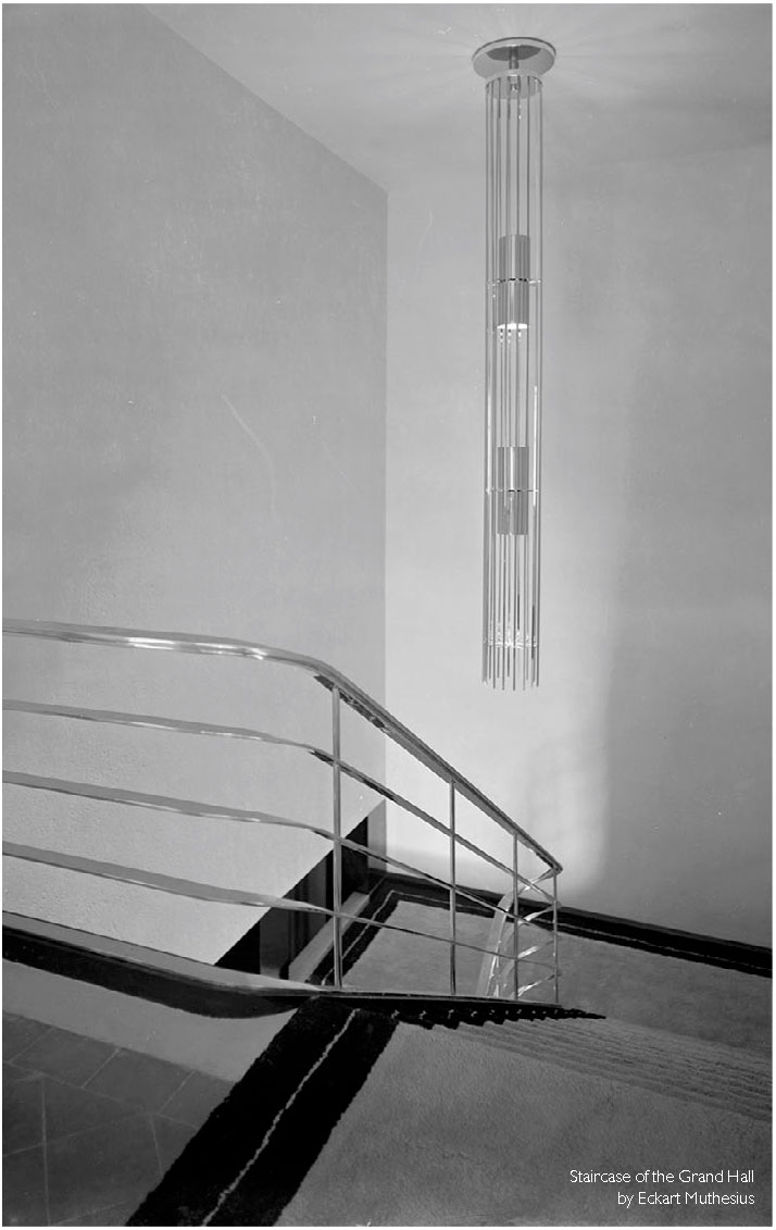 Grand hall staircase at Manik Bagh Palace